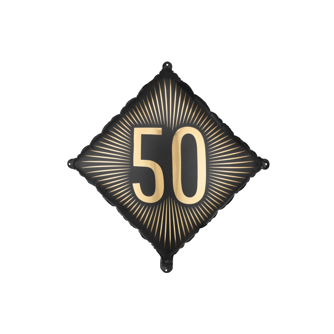 Černý fóliový balón 50 se zlatým nápisem, 46 × 46 cm